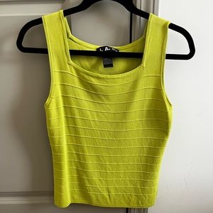 Lime green square neck tank top. Size M.